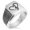 Silver, variant on Stainless Steel Love Music Treble Clef Heart Needle Stripe Pattern Biker Style Polished Ring
