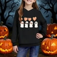 thumbnail image 5 of bbymog Halloween Girls' Fashion Spooky Cute Hoodie Long Sleeve Hooded Sweatshirts for Teen Girls Fall Winter Boys Hoodie Black 7 Years, 5 of 10