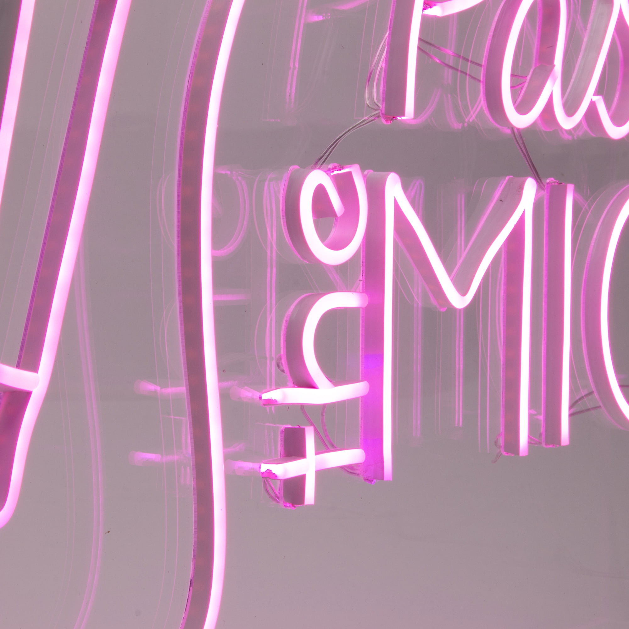 American Art Decor Neon Wall Sign LED Light Decorated Acrylic Panel | Ultra Bright USB Powered Wall Art Decor - Pink, Pass The Mic