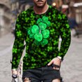 thumbnail image 2 of Camiseta de todos los días unisex para hombre Camiseta informal de manga larga con estampado gráfico en 3D del día de San Patricio Pompotops  oipoqjl6715, 2 of 9