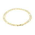 thumbnail image 3 of Nuragold 14k Real Yellow Gold Solid Figaro Link 6mm Diamond Cut Pave Chain Bracelet (7"-9") Two Tone Italian Jewelry for Men & Women, 3 of 9