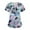 A004-Light pink, variant on BDPORKAS Butterfly Scrubs for Women Stretchy Nurse Scrub Top V-Neck Casual Nursing Tops