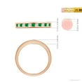 thumbnail image 4 of ANGARA Natural Channel Square Emerald and Diamond Half Eternity Ring in 14K Rose Gold for Women (Size-1.8mm) | May Birthstone, Birthday, Anniversary, Jewelry Gift for Women | Natural Emerald Ring, 4 of 9