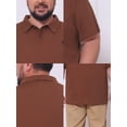 thumbnail image 7 of DARING DIVA Men's Big Tall Casual Short Sleeve Work Textured Knitted Polo Shirt 2XL Brown, 7 of 7