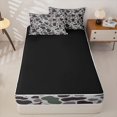 thumbnail image 4 of Homewish Camo Dog Duck Zipper Full Size Comforter Sets with Fitted Sheet and 2 Pillowcases,Brown Green Camouflage Zipper Bedding Set,Black Reversible,4pcs, 4 of 8