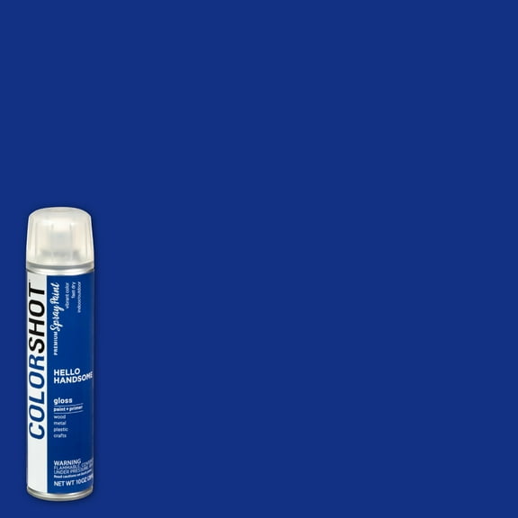 COLORSHOT Premium Multi-Surface Gloss Hello Handsome Spray Paint - 10 oz Royal Blue