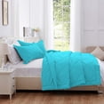 thumbnail image 3 of D.N.G. BEDDINGS 3 Piece Luxury Diamond Pattern Comforter Set, Premium Super Soft, 800 Thread Count, 100% Egyptian Cotton, OverSize, Solidd Super King Size, Solid Turquoise Blue Color, 3 of 8