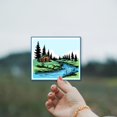 thumbnail image 6 of Mountain Scene Clear Stamp Forest Huts Silicone Stamp Transparent Rubber Stamp Compass Rivers Direction Signs for Card Making Paper Crafting Photo Albums Holiday Cards Scrapbooking DIY, 6 of 7