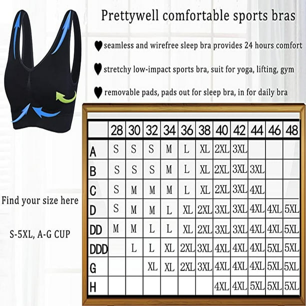 PRETTYWELL Racerback Sports Bras Non Removable Padded, Wirefree