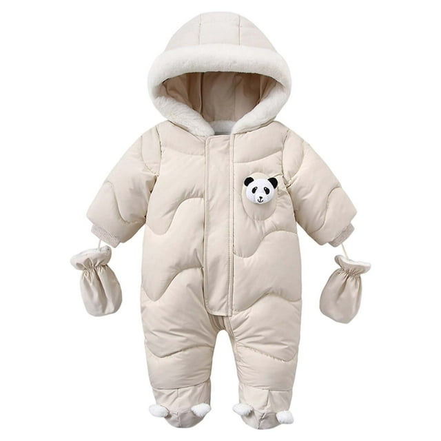 Winter Thickened Romper Boys Girls Warm Outdoor Use (6M 2Y)