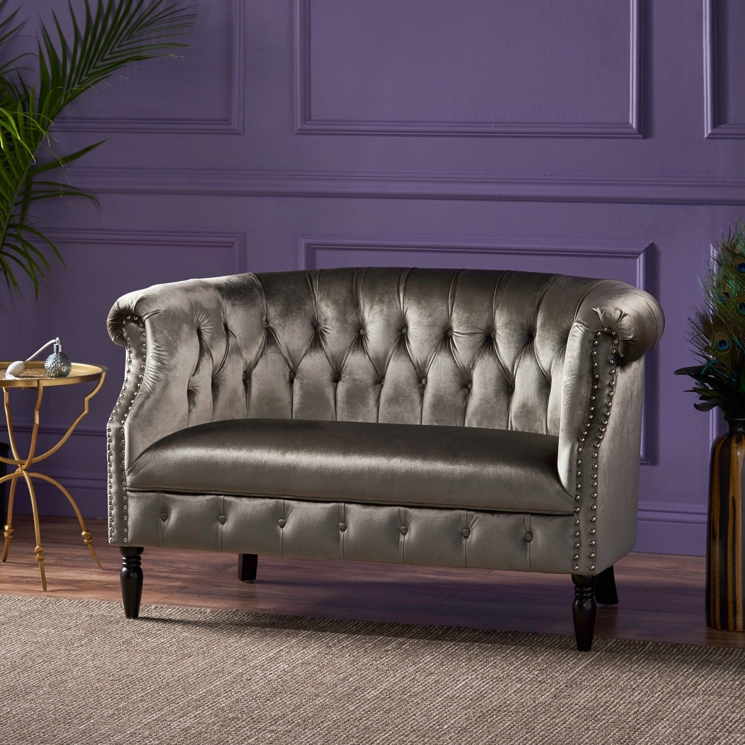 GDF Studio Loveseat, Gray