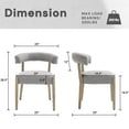 thumbnail image 2 of Dayalane Mid Century Modern Dining Chairs Set of 2,  Linen Upholstered Wooden Kitchen Chairs, Accent Chair Sidewith Curved Open Back  Chairs for Living Room Restaurant Reception, Grey, 2 of 14
