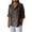 Brown B, variant on Summer Akafmk 3/4 Sleeve Shirts for Women,Summer Womens Button Up Top,New Solid Color V-neck Three Quarter Sleeve Loose Cotton and Linen Top with Decorative Buttons