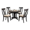 thumbnail image 2 of 5-Piece Round Wood Dining Set in Gray/Black Stone, 2 of 5