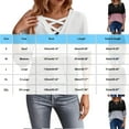 thumbnail image 2 of Womens Tops Long Sleeve V Neck Criss Cross Business Casual Blouses Summer Fall Color Block Trendy Loose Fit Shirts, 2 of 3