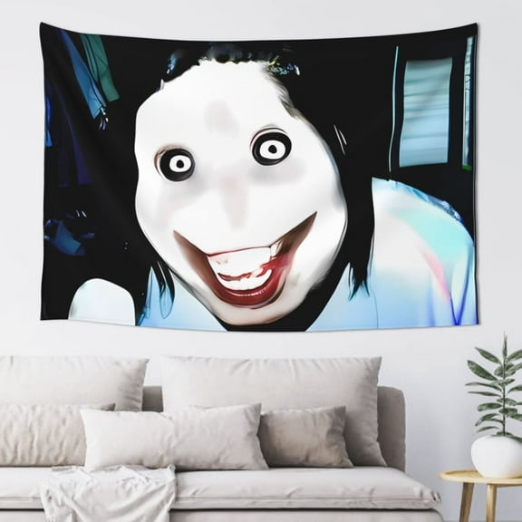 Jeff The Killer Creepypasta Tapestry Wall Hanging Home Decoration Wall Blanket Dormitory Living Room Bedroom Backdrop Poster( 60x40inch)