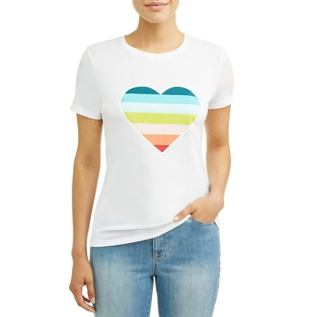Heart Support Shirts - EV1 from Ellen Degeneres Women's Ombre Heart Crew Neck Tee