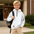 thumbnail image 5 of Piuwrlz Fall Winter Hoodies Pullover Boys with Pockets Warm Casual Hood Sweatshirts White Size 10 Years, 5 of 10