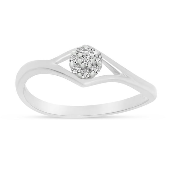 10K White Gold Diamond Cluster Ring