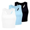 thumbnail image 3 of Hpapadks Tank Tops for Women 3 Piece Tanks Ribbed Workout Exercise Y2K Yoga Crop Tops Camisole Tops for Women Beige L, 3 of 4