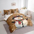thumbnail image 4 of Manfei Kawaii Winter Snowman Bedding Comforter Set 7pcs, Happy New Year Queen Bedding Sets, Teens Boys Girls Kids Reversible Queen Sheet Sets, Luxury Bedroom Decor, 4 of 8