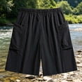 thumbnail image 2 of Besolor Men's Summer Plus Size Shorts Wide Leg Casual Loose Breathable Comfy Thin Workout Running Shorts with Pocket(3X-Large,Black), 2 of 5