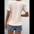 thumbnail image 3 of Top de Punto Texturizado de Color Liso con Mangas Abullonadas y Cuello en V, Color Albaricoque XL, 3 of 5