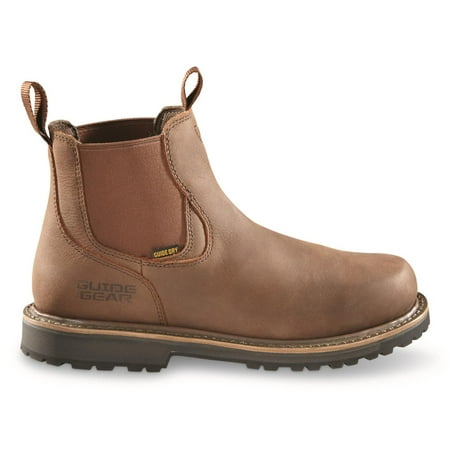 

Guide Gear Rugged Timber Romeo Boots for Men Waterproof Leather Work Shoes Pull-On Ankle Boot