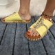 thumbnail image 5 of Sandalias planas con punta abierta para mujer, sandalias cómodas, informales, cómodas, para playa Wmkox8yii hj789, 5 of 8