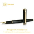 thumbnail image 3 of BEILUNER Black Fountain Pen,Stunning Luxury Pen,24K Gilded Nib(Medium),Gorgeous 24K Gold Finish,German Schneider Ink Converter,Trustworthy Pen Gift for Men&Women-Elegant, Office,Nice Pen for Writing, 3 of 9