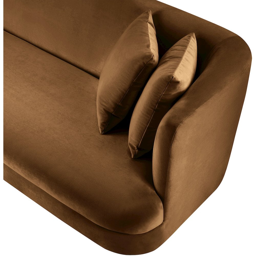 Meridian Furniture Alder Saddle Velvet Sofa