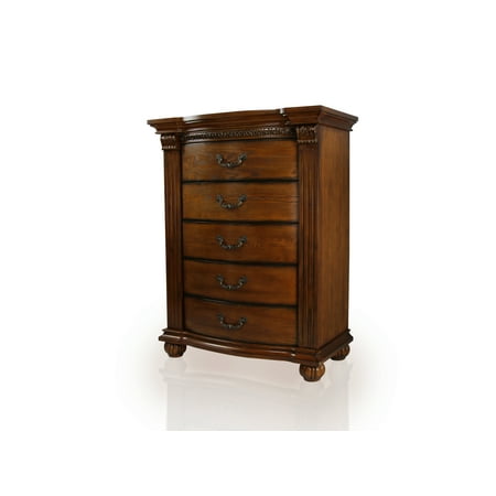 Antique American Oak Furniture - Furniture of America Saldano Bedroom Chest, Antique Tobacco Oak
