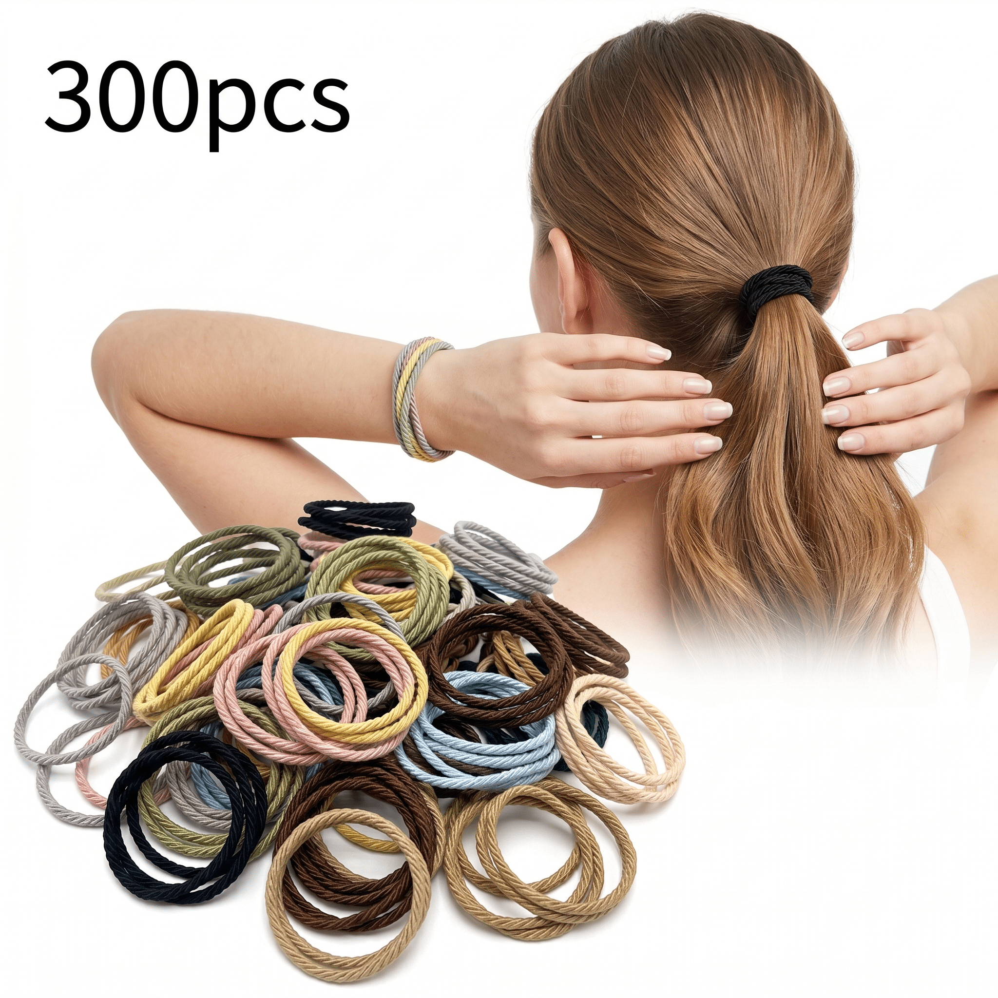 Kitsch Spiral Hair Ties, Plastic Coiled Hair Ties, No Damage Hair