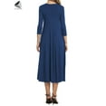 thumbnail image 4 of PULLIMORE Women Casual Half Sleeve Autumn Dresses Long Midi Loose Swing Dress with Pockets（Nary Blue), 4 of 9