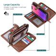 thumbnail image 5 of Wallet Case for iPhone 13 Pro Max [2 in 1] Magnetic Detachable Wallet Purse [Crossbody Chain] Durable [PU Leather] Zipper Handbag Folio Flip Card Solt Protection Back Cover, 5 of 12