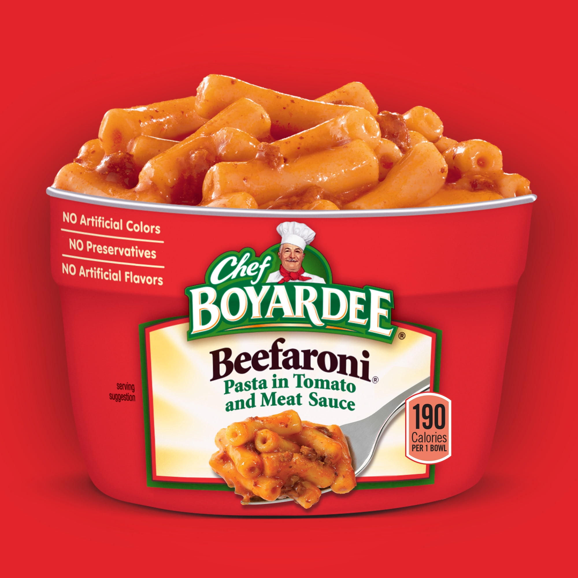 (6 pack) Chef Boyardee Beefaroni in Tomato and Meat Sauce, Microwavable Meal, 7.5 oz. Bowl , 4-Count