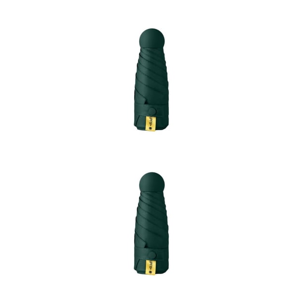 Yuarrent Paraguas lluvioso Mini sombrilla Protección solar Diseño plegable Bolsillo Moda Conveniente Paraguas soleados Verde oscuro Verde oscuro 2piezas