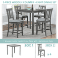 thumbnail image 6 of SESSLIFE 5 Piece Modern Dining Set for Home, Kitchen, Wooden Dining Square Table Set, Square Table with 4 Upholstered Chairs, Walnut, 6 of 11