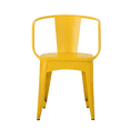 thumbnail image 6 of Tcbosik 3-Piece Bistro Set, Outdoor Metal Conversation Set, 24" Round Table and 2 Armchairs, for Porch, Lawn, Garden, Backyard, Yellow, 6 of 11