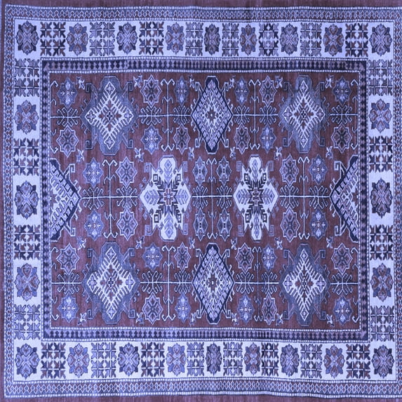 Ahgly Company Indoor Square Persian Blue Traditional Area Rugs, 5' Square