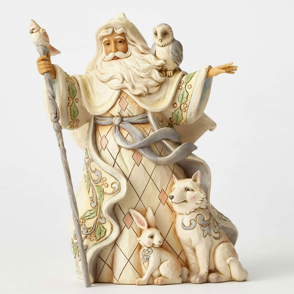 Jim Shore White Woodland Santa with Cane Owl 4053686 - Walmart.com - Walmart.com