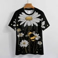 thumbnail image 4 of Bee And Flowers T Shirts Basic T-Shirt Short Sleeve Ladies Tee Shirt Summer Graphic Clothing, 4 of 5