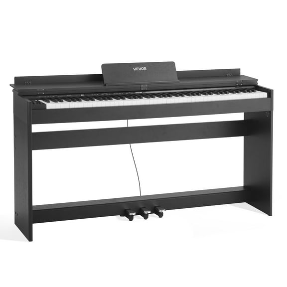 VEVOR Weighted Digital Piano, 88 Keys Fully Weighted, Electric Piano Keyboard with Furniture Stand, Power Adapter, Triple Pedal, 680 Tones, Support Wireless Connection, with Headphones, for Beginners
