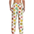 thumbnail image 3 of Uemuo Cartoon Flowers Pattern Men's Wide Leg Palazzo Lounge Pants with Pockets Light Weight Loose Comfy Casual Pajama Pants-Medium, 3 of 9