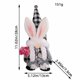 thumbnail image 2 of Rabbit Black and White Checkered Plush Gnome White Bearded Old Man Doll Decoration, 2 of 4