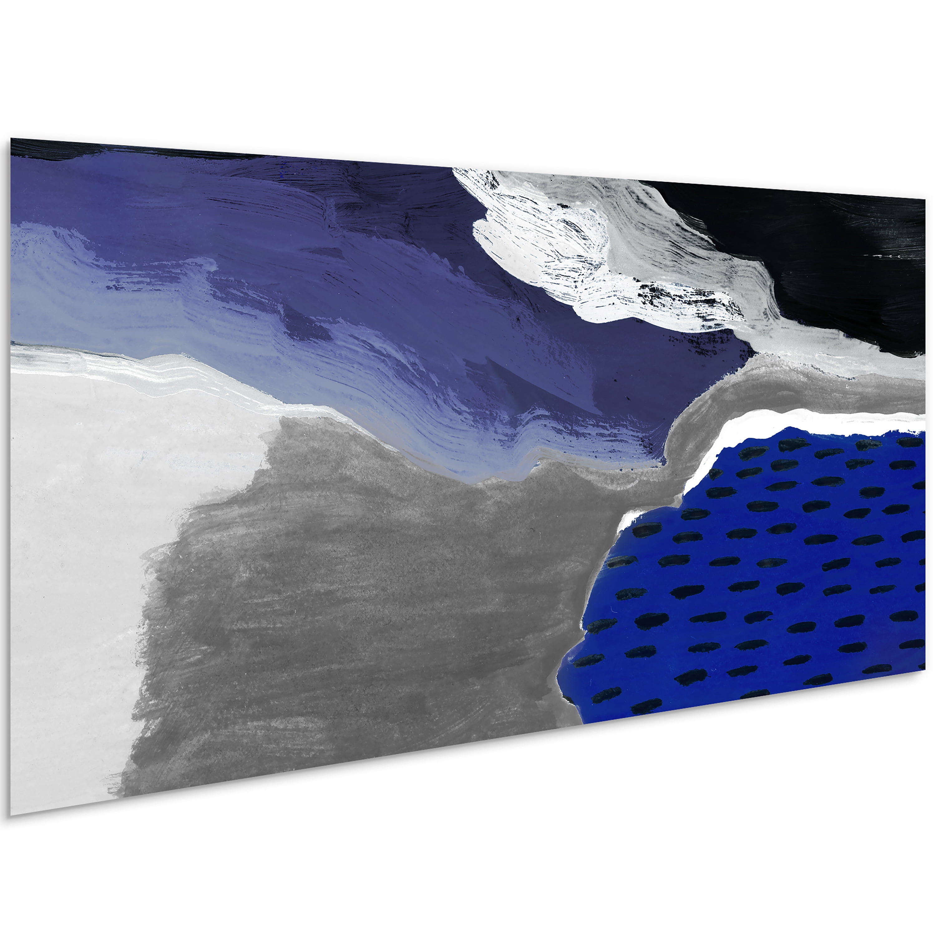 Cobalt Abstract A Frameless Free Floating 36 in x 72 in Painting Art Prints, by Empire Art