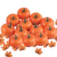 thumbnail image 1 of 12 Pcs Citrouille d'Halloween en Mousse Simulée avec 50 Feuilles d'Érable Artificielles, 1 of 7