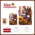thumbnail image 3 of Fuzoiu Cute Cat Sunflower Print Christmas Gift Bag,Burlap Gift Bag with Drawstring Closure & Hang Tag,Perfect for Holidays, Birthdays, and Special Occasions-Medium, 3 of 7