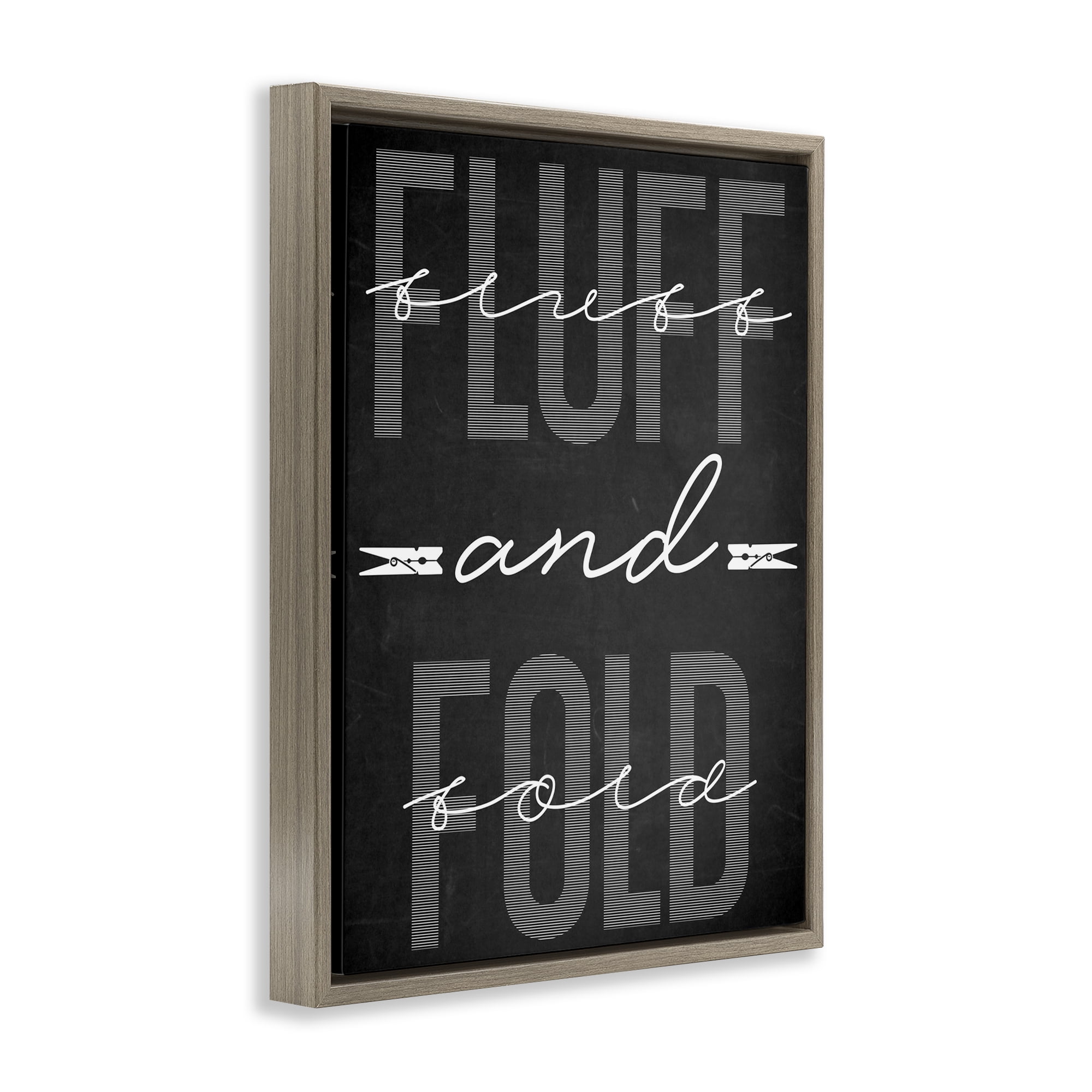 Fluff & Fold Black Minimal Brown Framed Floater Canvas Wall Art, design by Marcus Prime