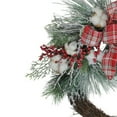 thumbnail image 3 of Northlight Real Touch™️ Iced Mixed Pine and Holly Berry Artificial Christmas Wreath - 24" - Unlit, 3 of 5
